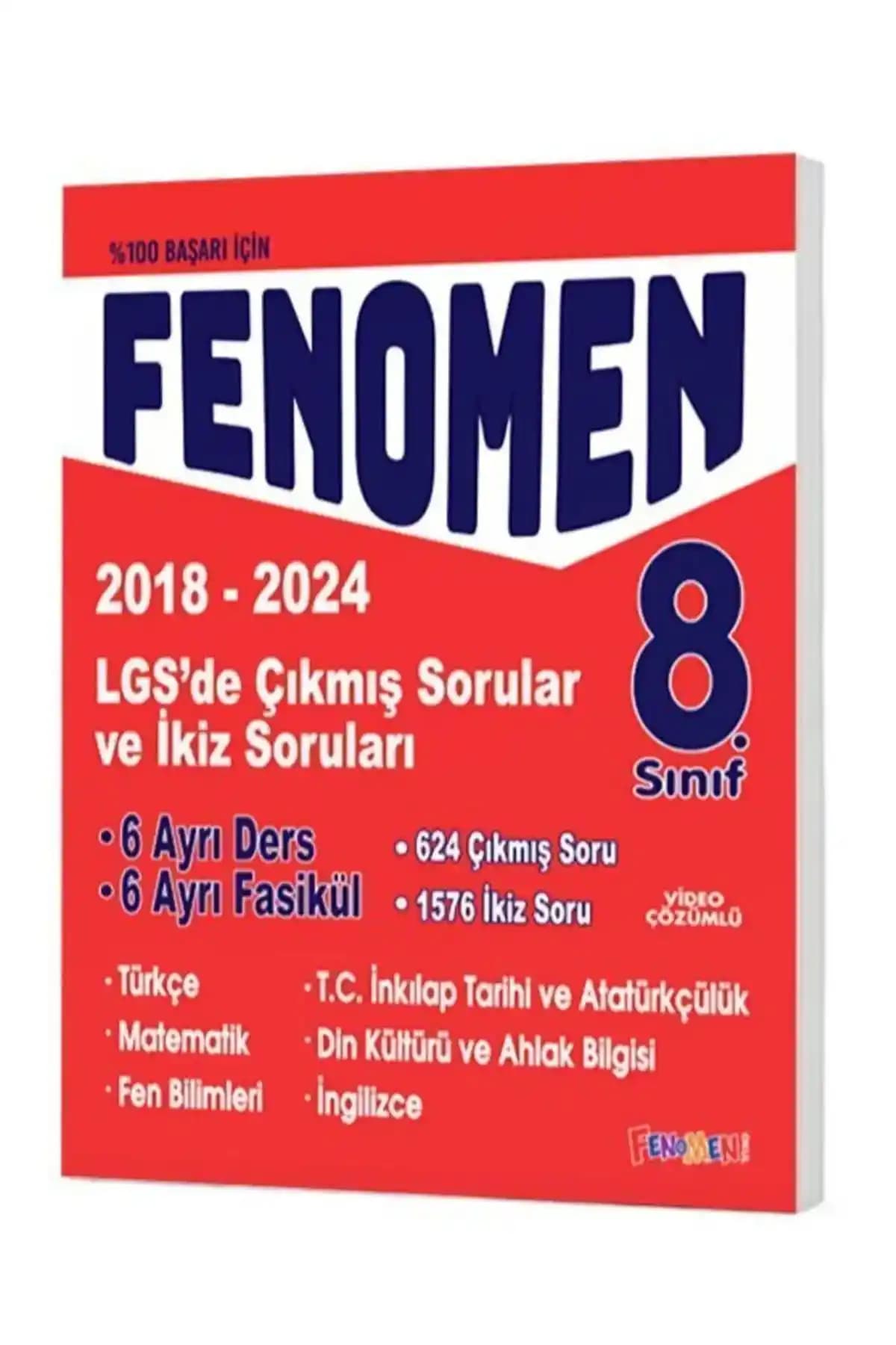 Fenomen Yayıncılık 8. Sınıf LGS Çıkmış Sorular ve İkiz Sorular Seti 2018-2024