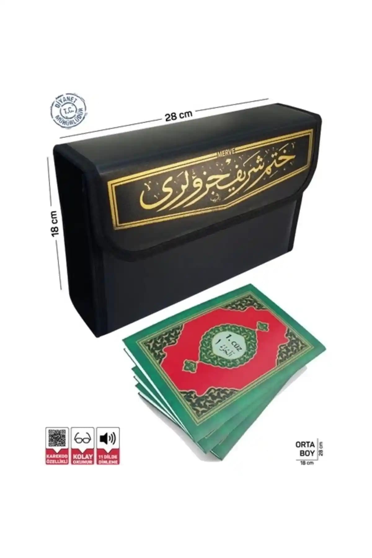 Merve Yayınları Orta Boy Kur'an-ı Kerim 30 Cüz Taşınabilir ve Okunabilir Tasarım