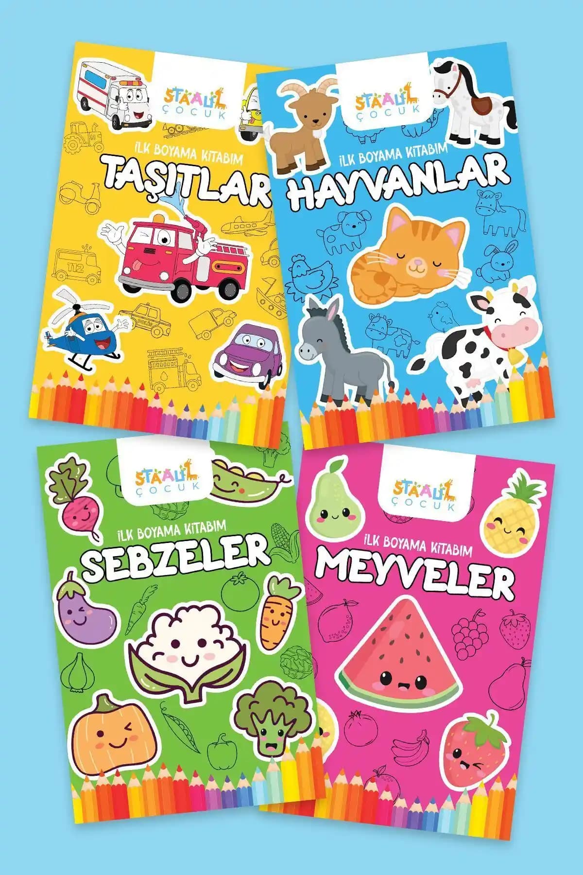 STAAU Çocuk İlk Boyama Kitabı Seti: Eğlenceli ve Eğitici Temalarla Gelişim Destekçisi