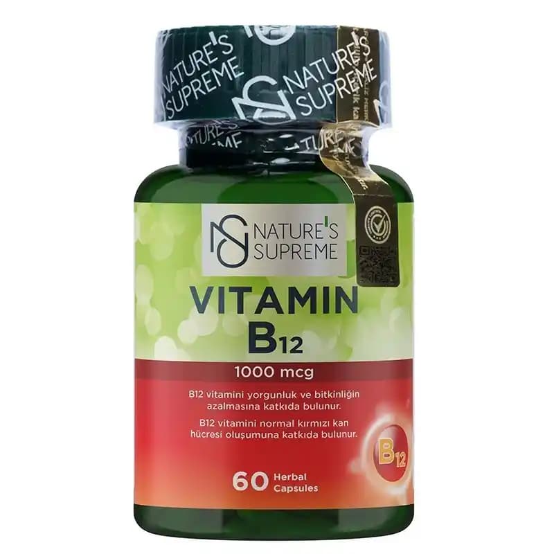 Nature's Supreme B12: Doğal ve Yüksek Biyoyararlanımlı Vitamin B12 Takviyesi
