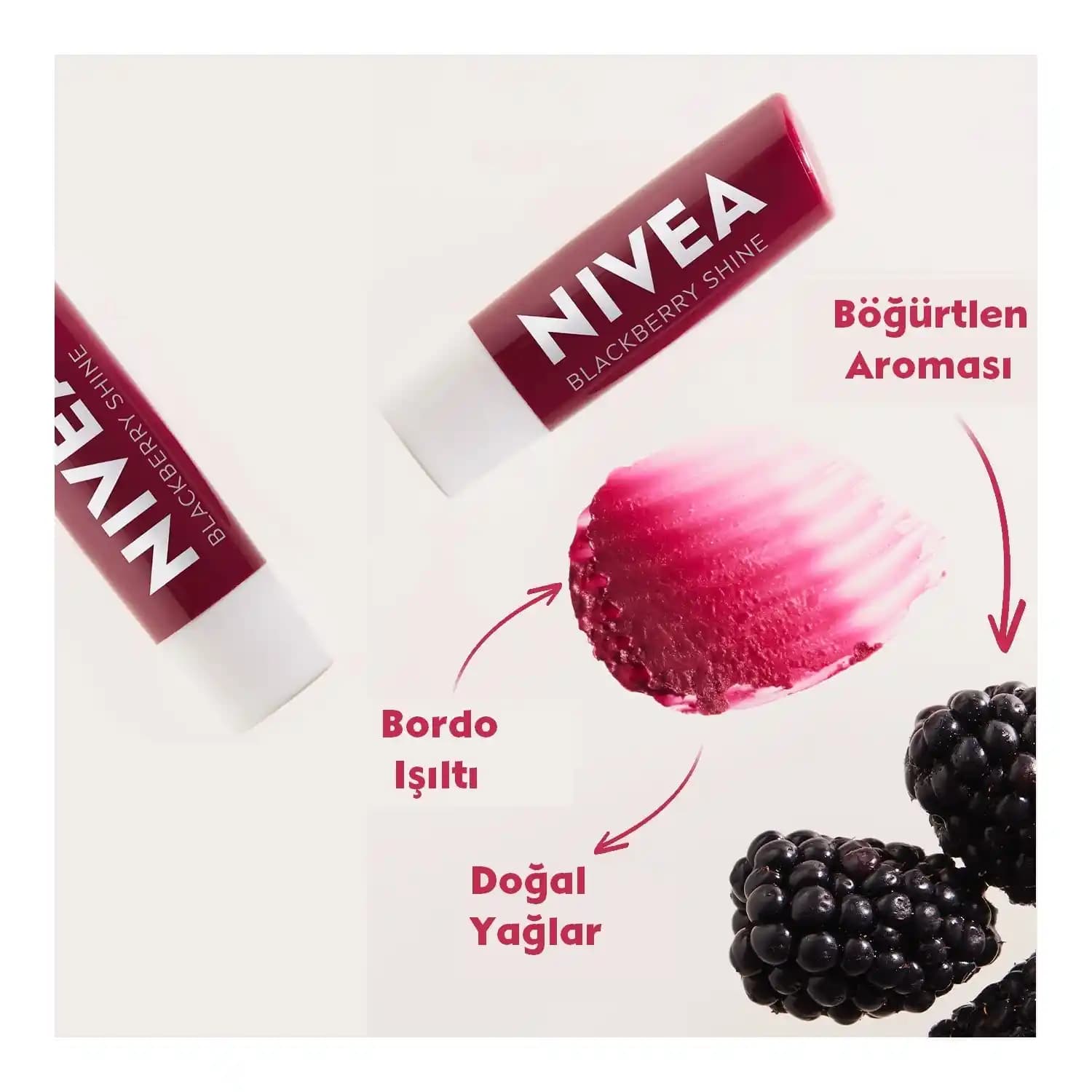 Nivea Böğürtlen Dudak Bakım Kremi: Doğal İçeriklerle Nemli ve Parlak Dudaklar