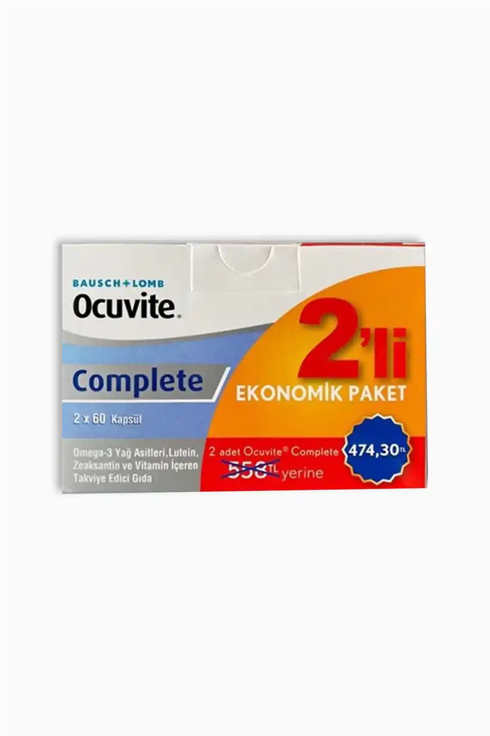 Ocuvite Complete 2'li 60 kapsül ile göz sağlığını koruyan güvenilir takviye