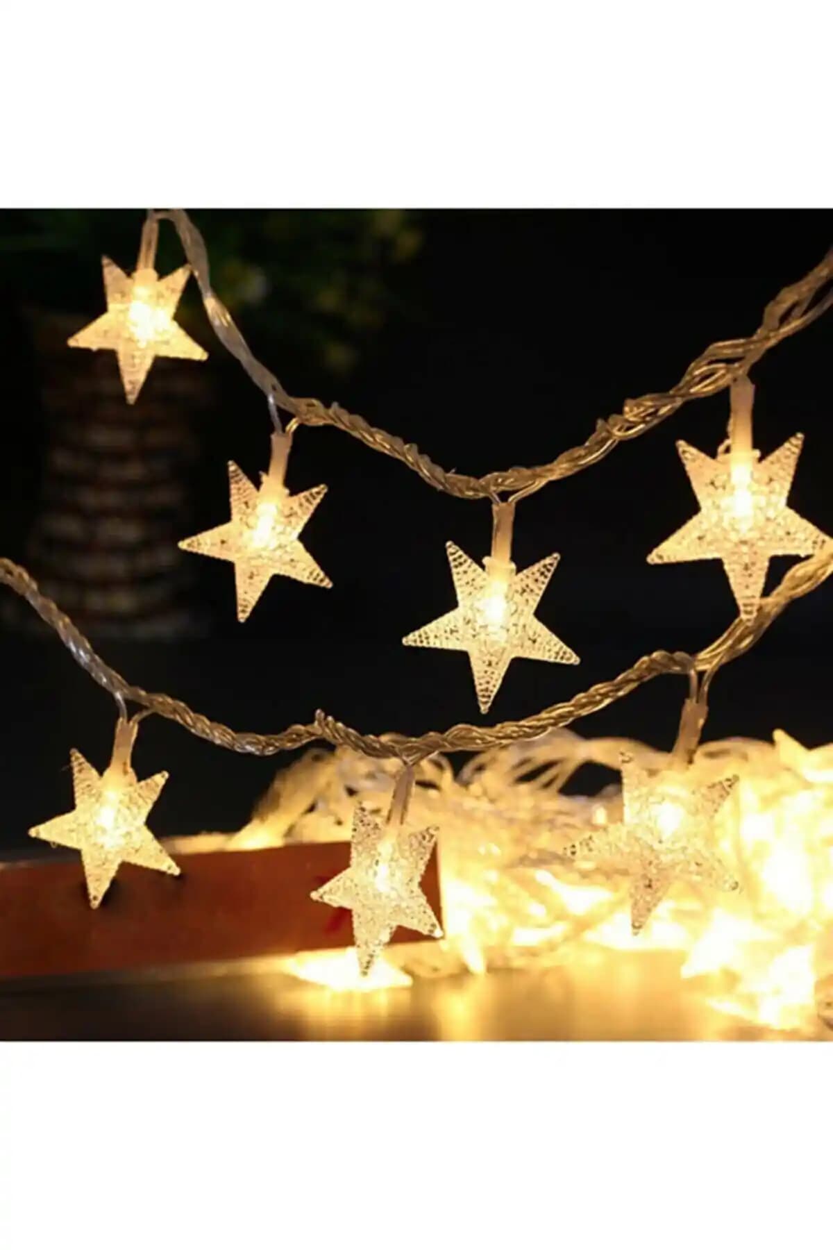 Dekoratif Pirinç Led Yıl<dı>zlı Işık Ramazan Süsü 5 Metre Şık ve Dayanıklı Tasarım