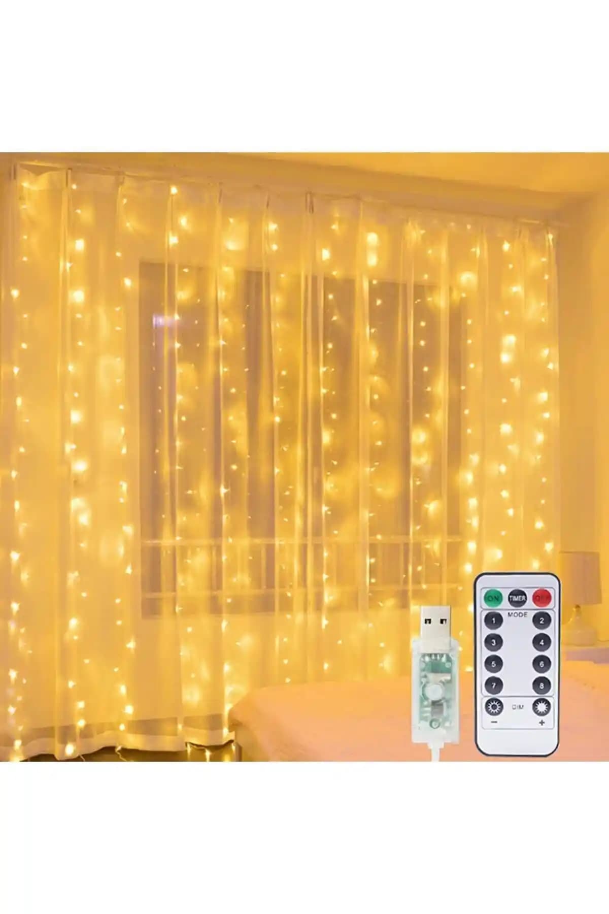 Ledison Kumandalı 8 Moda Sahip 3x3 Metre Pembe LED Perde Modern Aydınlatma Çözümü