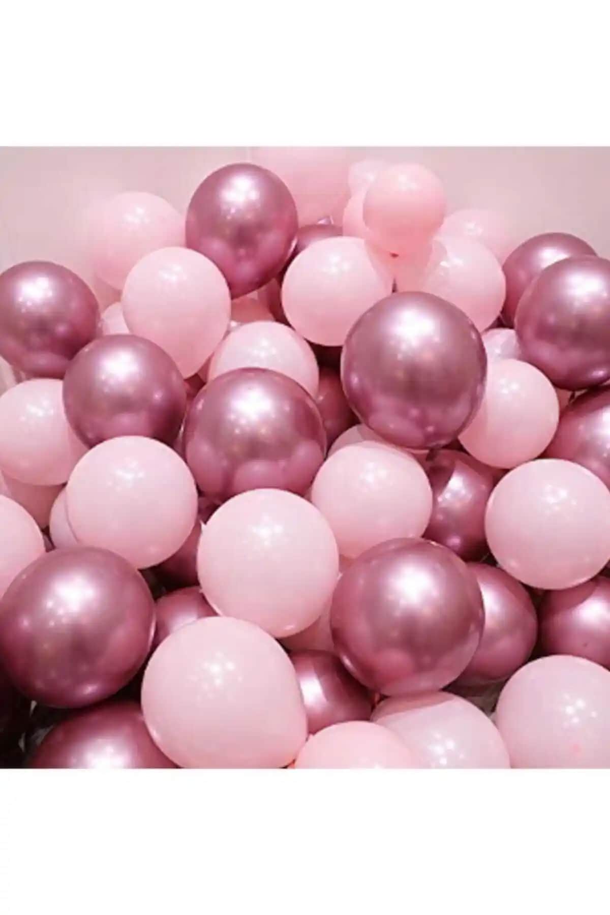 Pastel Pembe ve Makaron Desenli Krom Balon Seti 15 Adet Şık ve Dayanıklı Parti Dekorasyonu