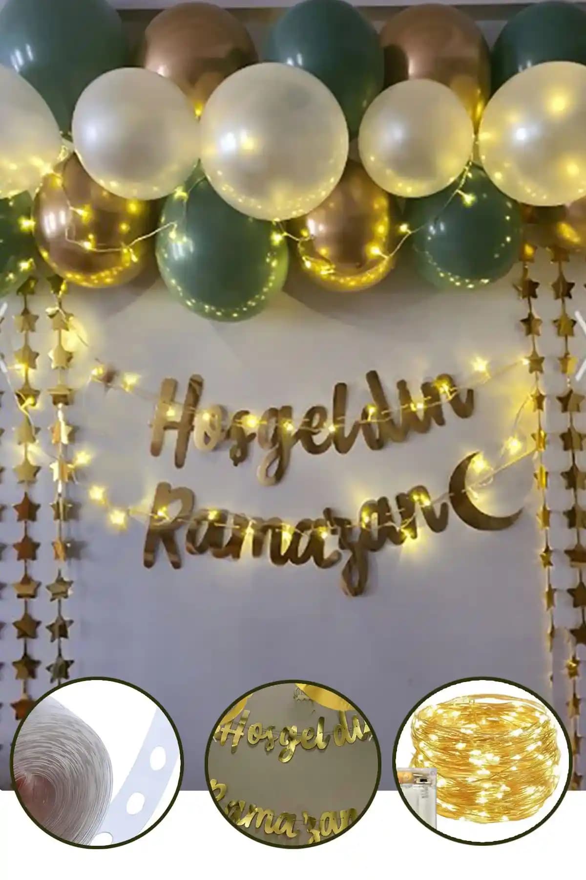Ramazan ve Bayram Kutlamalarını Renklendiren Gold Ledli Zincir Balon Seti Ürün İncelemesi