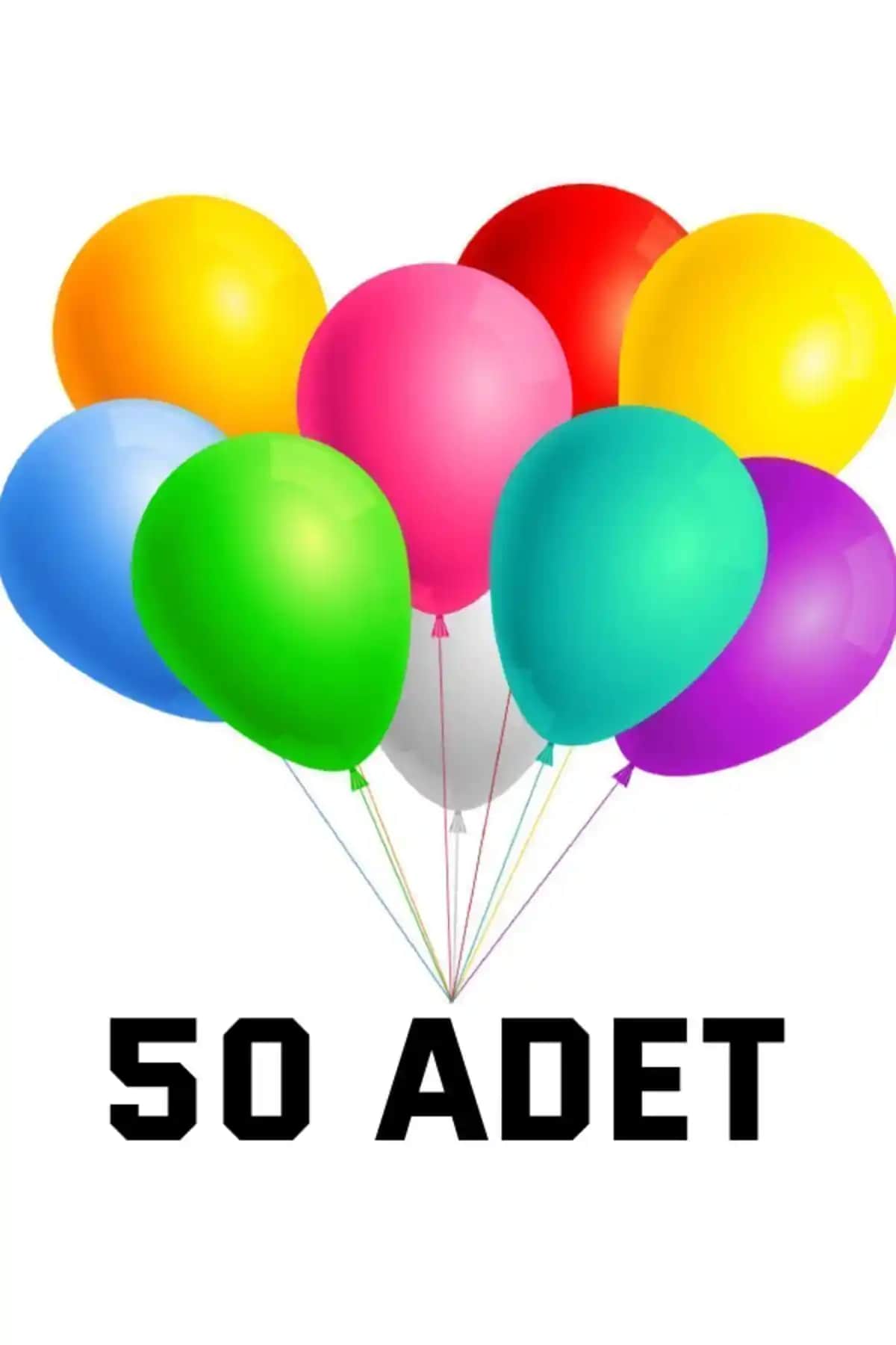 Renkli Balonlar ile Kutlamalara Enerji ve Renk Katın 50 Adet Karışık Renkli Balon