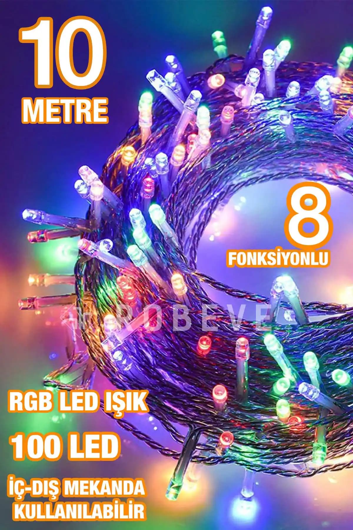 Robeve 10 Metre RGB LED Işık Şeridi: Çok Renkli, Çok İşlevli ve Güvenli Dekorasyon Çözümü