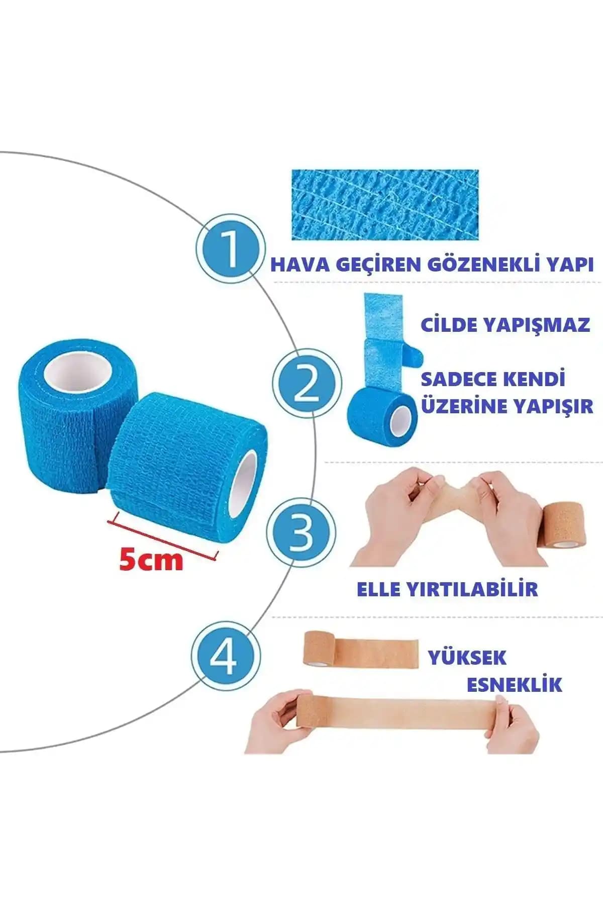 Life Care Kendine Yapışan Bandaj Mavi: Günlük ve Spor Kullanımı İçin Yenilikçi Çözüm