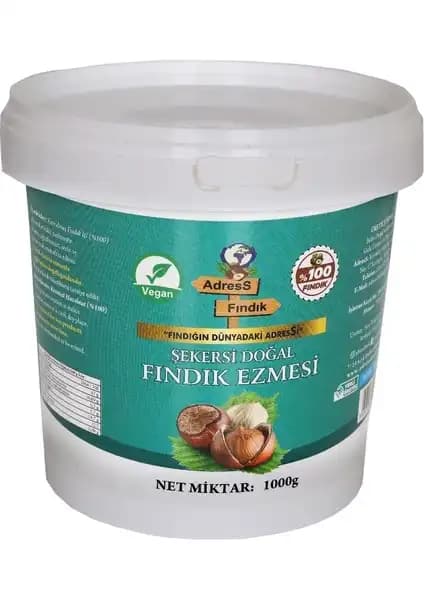 Adres Fındık Şekersiz Doğal Fındık Ezmesi 1 kg Sağlıklı ve Katkısız Lezzet Deneyimi