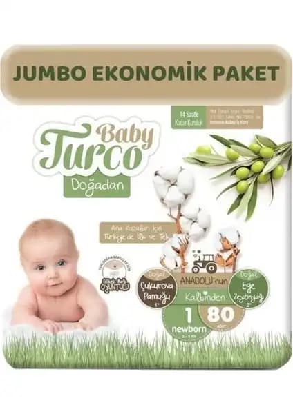 Baby Turco Doğadan 1 No Paket Newboron Yenidoğan Bebekleri İçin Doğal ve Güvenilir Bez