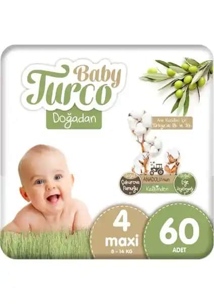 Baby Turco Doğadan 4 Numara Maxi Bebek Bezi: Yüksek Emicilik ve Konfor Sağlayan Güvenilir Seçenek