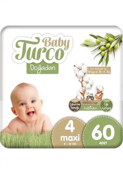 Baby Turco Doğadan 4 Numara Maxi Bebek Bezi: Yüksek Emicilik ve Konfor Sağlayan Güvenilir Seçenek