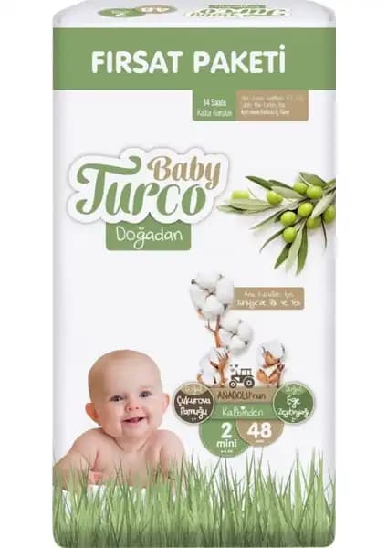 Baby Turco Doğadan Ekonomik Fırsat Paketi 2 Numara Mini Bebek Bezi 48'li Ürün Tanıtımı