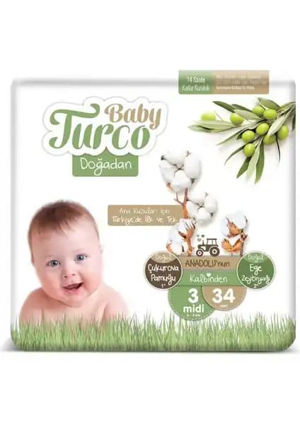 Baby Turco Dogadan Jumbo Mıdı Bebek Bezi İnce ve Yüksek Emicilikli Güvenilir Ürün