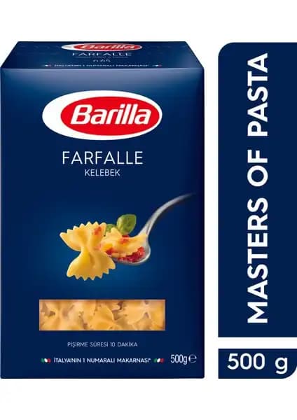 Barilla Kelebek/Farfalle Sade Makarna - Yüksek Kaliteli ve Çok Yönlü Kullanım İmkanı