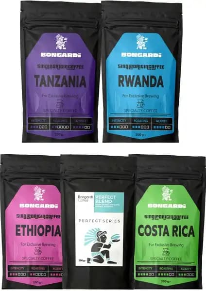 Bongardi Coffee 5'li Kahve Seti ile Farklı Bölgelerin Aromalarını Keşfedin