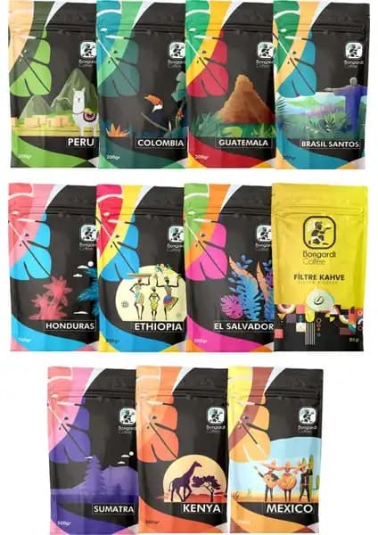 Bongardi Coffee Filtre Kahve Seti: Farklı Bölgesel Aromalarla Zengin Kahve Deneyimi