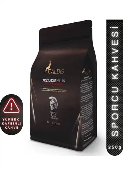 Caldis Ares Adrenalin 250g Yüksek Kafeinli Sporcu ve Enerji Verici Kahve