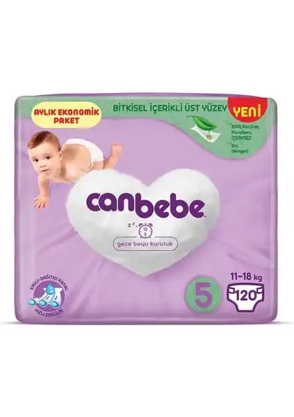 Canbebe Aylık Ekonomik Junior Bezi 120'li, Güvenilir ve Uygun Fiyatlı Bebek Bezi Çözümü