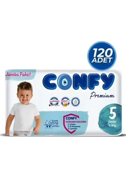 Confy Premium 5 Numara Bebek Bezi Junior: Yüksek Emicilik ve Güvenilirlik Sunar