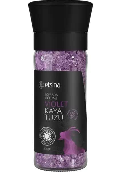 Efsina Sofrada Öğütme Violet Kaya Tuzu Doğal ve Estetik Sağlıklı Baharat Seçeneği