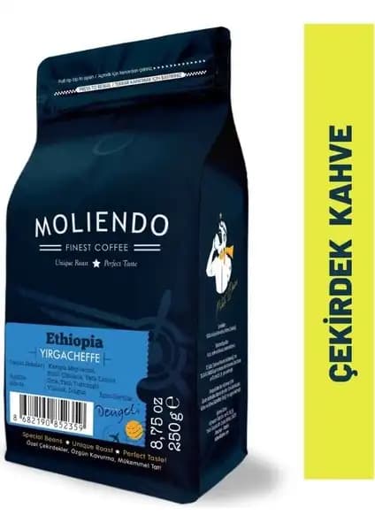 Etiyopya Yirgacheffe Çekirdek Kahve - Yüksek Kaliteli ve Dengeli Aromalar