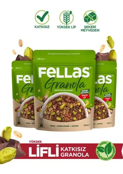 Fellas Granola Antep Fıstığı ve Kakao ile Sağlıklı ve Lezzetli Bir Atıştırmalık Alternatifi