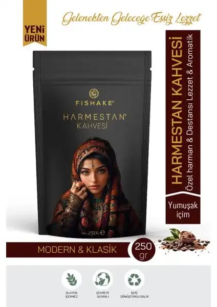 FiShake Harmestan Kahvesi Yemen kökenli doğal ve taze harmanlanmış kahve, benzersiz aromasıyla deneyim sunar