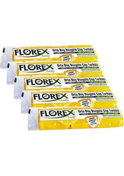 Florex Limon Kokulu Büzgülü Orta Boy Çöp Torbası Ev ve Ofis Kullanımı İçin Uygun