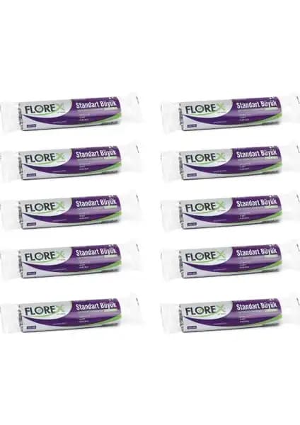 Florex Standart Büyük Boy 10 Adet Çöp Torbası Geniş Hacim ve Dayanıklılık Sağlar