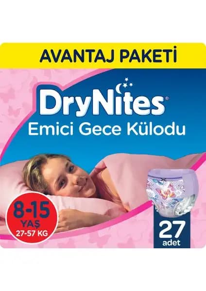 Huggies DryNites Kız Emici Gece Külodu Çocuklar İçin Güvenli ve Rahat Uyku Çözümü