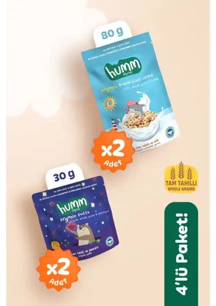 Humm Organic Organik Puf & Gevrek Paketi: Sağlıklı Atıştırmalık Seçenekleri