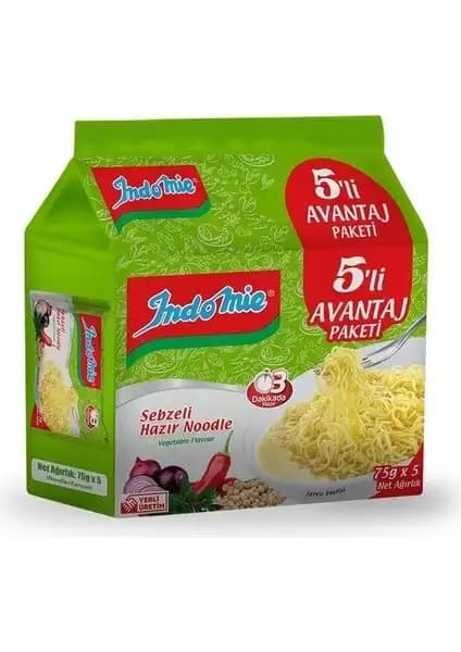Indomie 5'li Paket Sebzeli Noodle Pratik ve Lezzetli Öğün Seçeneği