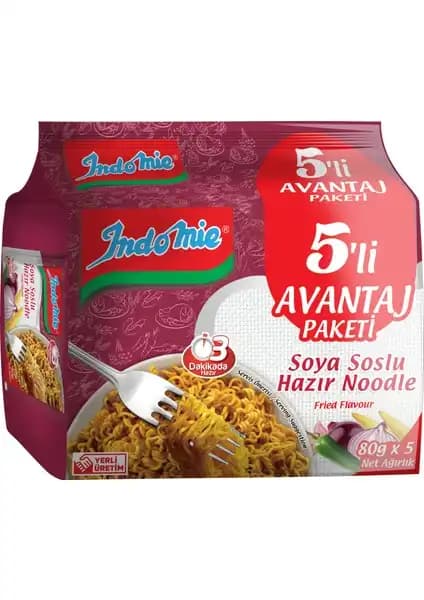 Indomie 5'li Soya Soslu Hazır Noodle Ürünü: Pratik ve Lezzetli Atıştırmalık Alternatifi
