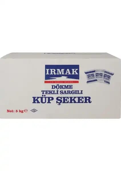 Irmak Tek Sargılı Küp Şeker 5 kg Türkiye Menşei Geleneksel ve Pratik Tatlandırıcı