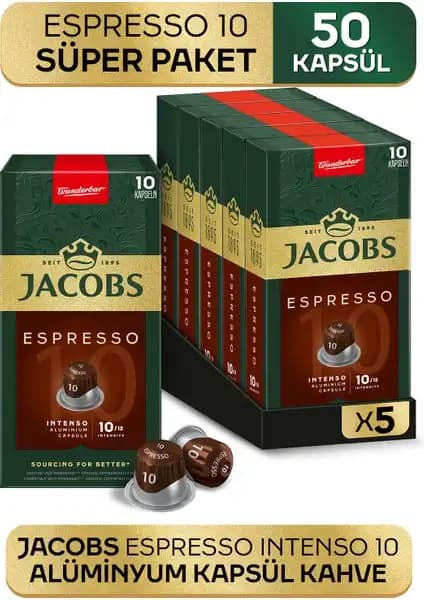 Jacobs Espresso 10 Intenso Nespresso Uyumlu Alüminyum Kapsül Kahve İncelemesi ve Özellikleri
