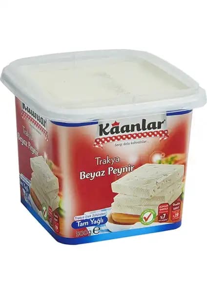 Kaanlar Tam Yağlı Beyaz Peynir 500g doğal ve yüksek kaliteli kahvaltı ve yemekler için ideal