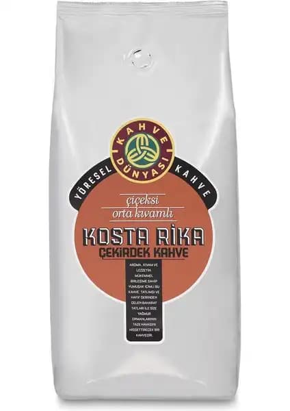 Kahve Dünyası Kosta Rika Çekirdek Kahve 1kg Yüksek Kalite ve Zengin Aromayla Sunulur