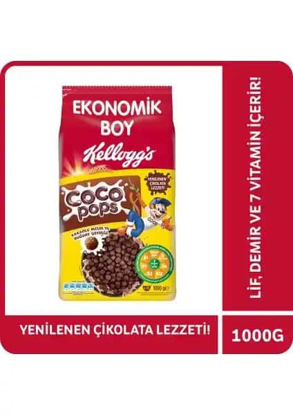 Kellogg's Coco Pops Tahıl Topları 1 kg: Lezzetli ve Besleyici Çikolatalı Tahıl Atıştırmalığı