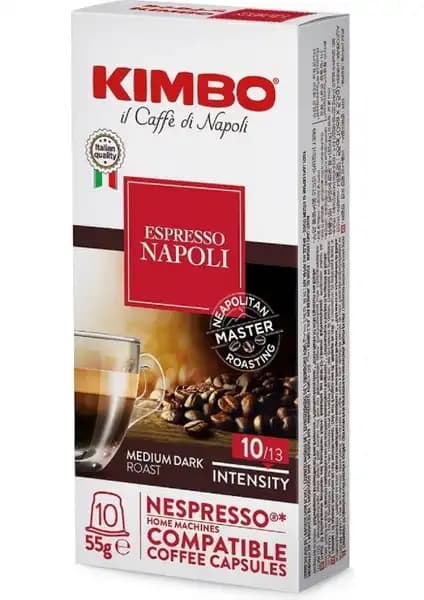 Kimbo Napoli Nespresso Uyumlu Kapsül Kahve 10'lu Paketle Dengeli ve Zengin Aromaya Sahip