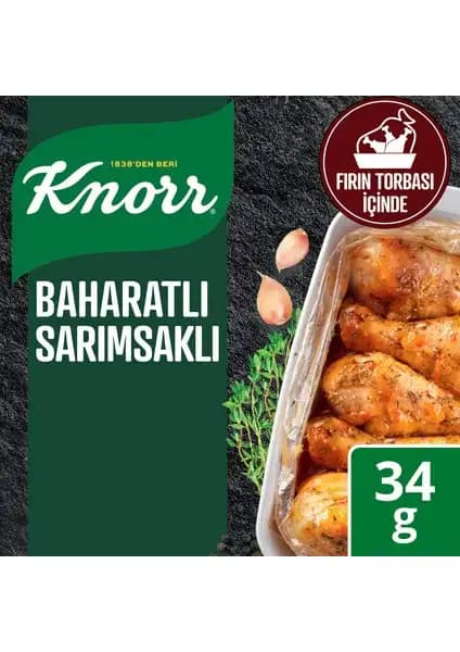 Knorr Tavuk Çeşni Ailesi Baharatlı Sarımsaklı 34 g ile Pratik ve Lezzetli Tavuk Yemekleri