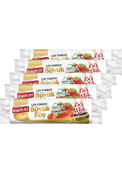 Koroplast Ekstra Güçlü Büyük Boy Çilek Kokulu Büzgülü Çöp Torbası Özellikleri ve Kullanım Alanları