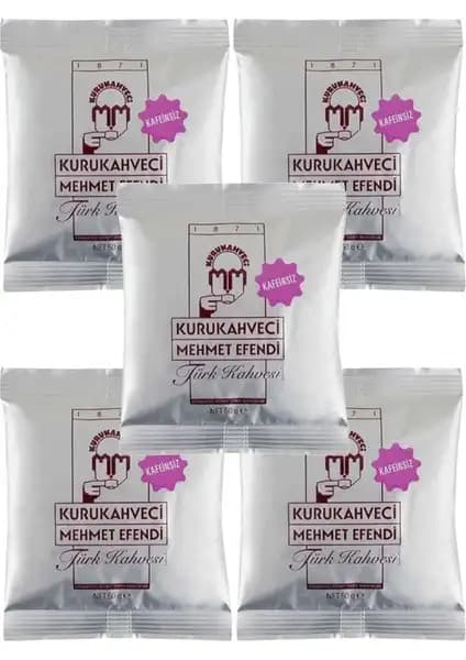 Kurukahveci Mehmet Efendi Kafeinsiz Türk Kahvesi 50 gr 5'li Set ile Geleneksel Lezzet