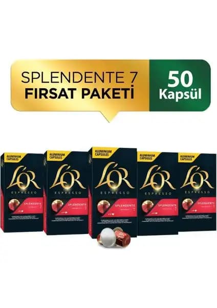 L'Or Splendente Intensity 7 Kapsülleri Nespresso Uyumlu Çevre Dostu Kahve Paketi