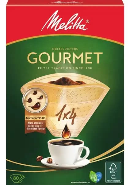 Melitta 1x4® Gourmet Kahve Filtre Kağıdı: Yüksek Kalite ve Aromayı Koruyan Kahve Filtreleri