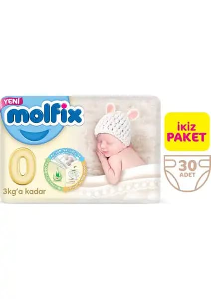 Molfix 0 Beden Ekstra Küçük Yenidoğan İkiz Paket Bebek Bezi Güvenli ve Konforlu Kullanım