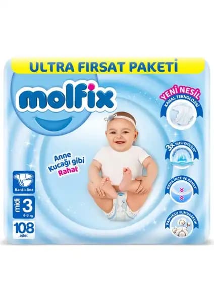 Molfix Bebek Bezi 3D 3 Beden Midi: Güvenli ve Konforlu Bebek Bakımı İçin En İyi Seçenek