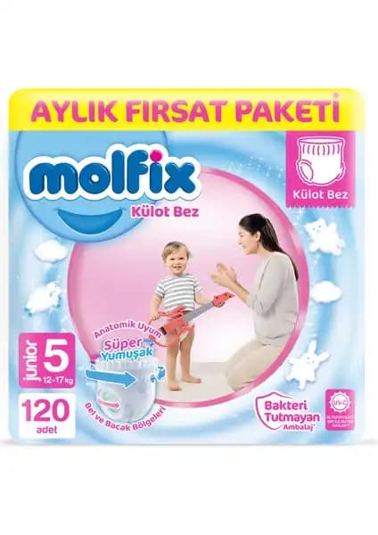 Molfix Külot Bez 5 Beden Junior Güvenilir ve Konforlu Çocuk Bezi Fırsat Paketi