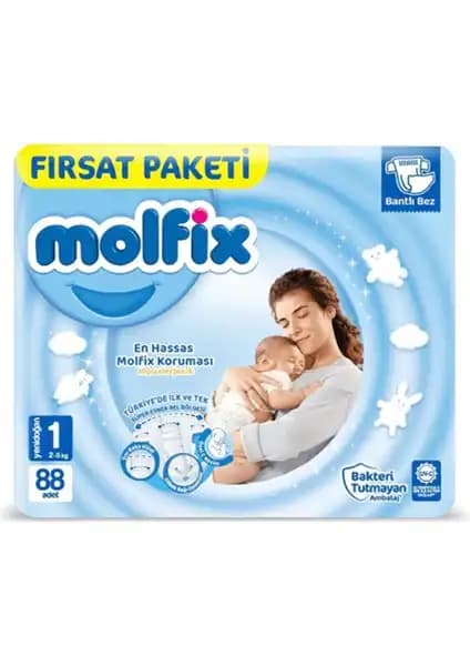 Molfix Yenidoğan Bebek Bezi 1 Beden 2-5 Kg Güvenli ve Konforlu Kullanım İçin